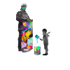 Artistic Graffiti Child and Adult Scene