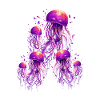 Belle méduse violette