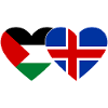 Palestine Islande drapeau coeur