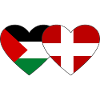 Palestine Denmark Flag Heart