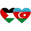 Palestine Azerbaijan Flag Heart