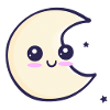 Moon with stars