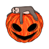 Sloth sleeping on pumpkin