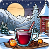 Hot mulled wine in winter