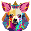 Farbenfrohe Chihuahua Illustration