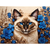 cat blue flowers