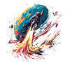 Astronaut Planet Art