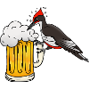 Specht mit Bierkrug 