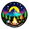 Camping, tent and campfire