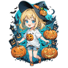 Halloween Witch Pumpkin Manga