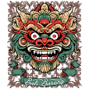 Azië Masker, Indonesische Barong Godheid, Bali