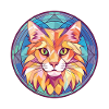 Maine Coon Cat Colorful Watercolor Illustration