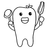 black and white tooth