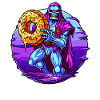 The Blue Supervillain Skeleton Donut