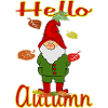 Gnome with autumn leaves