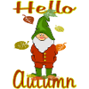 Gnomes in autumn leaves