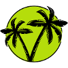 Palm Tree Silhouette Circle 1