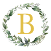 B monogramme, couronne d’Eucalyptus
