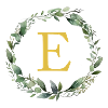 E Monogram, Eucalyptus Wreath