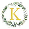 K Monogram, Eucalyptus Wreath