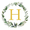 H Monogram, Eucalyptus Wreath
