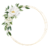 Floral wreath green-white, customisable