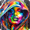Frau im Graffiti Style