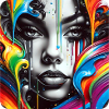 Woman in graffiti style