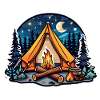 Camping, tent and campfire