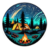 Camping, tent and campfire