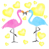 Verliebte Flamingos