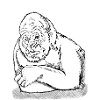 Nachdenklicher Gorilla