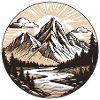 Mountain Landscape Badge