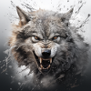 Wolf with fog