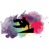 Parkours Sihouette Jump Splash