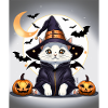Cute Halloween Neko Witch