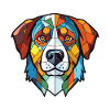 Border Colli Dog Breed Watercolor Illustration