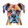 Boxer-Hundsrasse bunte Aquarell-Illustration