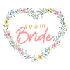 Team Bride! Blumen-Herz, personalisierbar