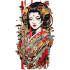 Japan Geisha Popart Retro Aesthetic