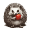 Igel mit Apfel 1