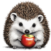 Igel mit Apfel 2