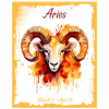 Zodiac Signs in Watercolor: Aries the Ram