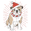 Bulldog Merry Christmas Dog Dogs