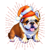 Bulldog Merry Christmas Dog Dogs