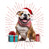Bulldog Merry Christmas Dog Dogs