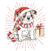 Bulldog Merry Christmas Dog Dogs