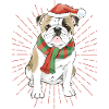 Bulldog Merry Christmas Dog Dogs