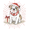 Bulldog Merry Christmas Dog Dogs