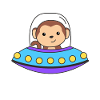 Monkey UFO Space Universe